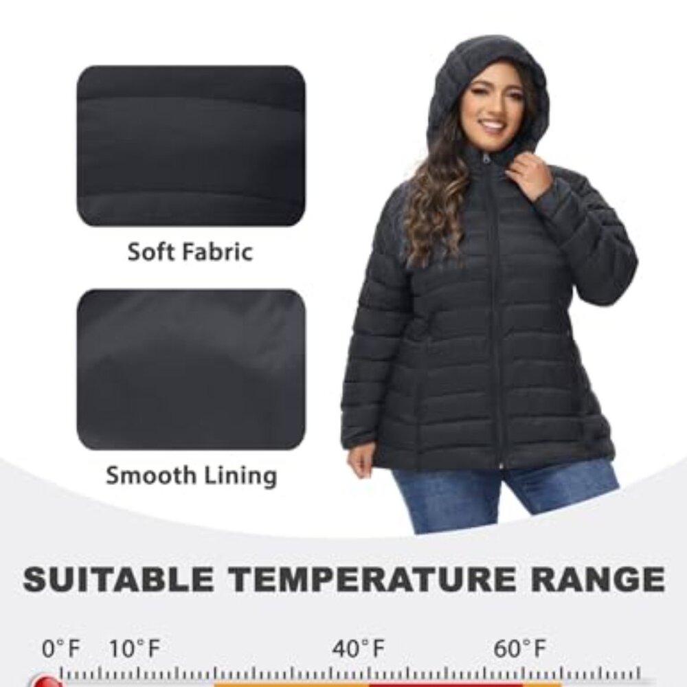Plus Size Puffer Jacket Packable Lightweight Quil… - image 5